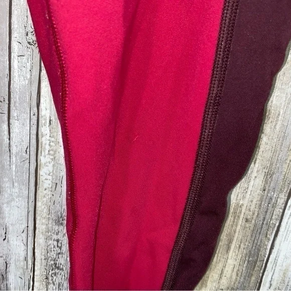 Athleta Maroon & Red High Rise 3/4 Length Leggings - Picture 4 of 6